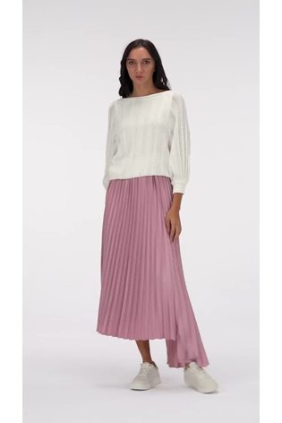 leem Purple Asymmetric Pleated Skirt - Image 2 of 5 leem Purple Asymmetric Pleated Skirt - Image 2 of 5
