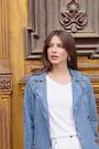 Sosandar Blue Denim Longline Trench Coat - Image 2 of 6