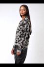 Religion Animal Cute Button Through Erin Cardigan In Grey And Black Animal Leopard - Image 2 of 7