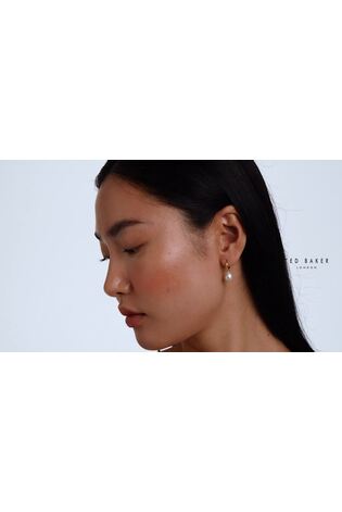 Ted Baker Gold Tone PERIAA: Pearl Huggie Earrings - Image 2 of 5