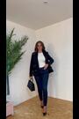 Girl In Mind Black Petite Edith Boucle Military Button Blazer - Image 2 of 6