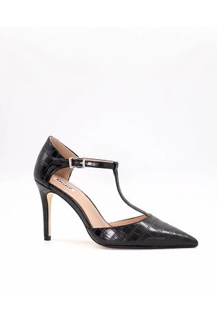 Dune London Black Casta T-Bar Open Court Heels - Image 2 of 7