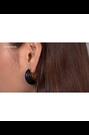 Karen Millen Black Tapered Hoop Earrings - Image 2 of 6