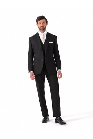 Skopes Black Tailored Fit Montague Suit: Jacket - Image 2 of 6