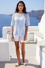 Roman Blue Oversized Textured Stretch Top - Image 2 of 6