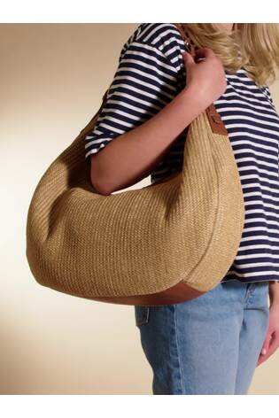 Jones Bootmaker Natural Natural Waves Zipped Leather Shoulder Bag - Image 2 of 5 Jones Bootmaker Natural Natural Waves Zipped Leather Shoulder Bag - Image 2 of 5