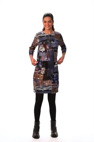 Roman Blue Twist Front Stretch Midi Dress - Image 2 of 6