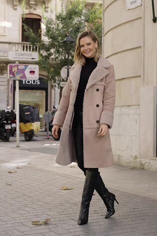 Faux suede outlet and shearling coat