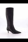 Dune London Black Standard Fit Smooth Kitten Heel Point Knee-High Boots - Image 2 of 5