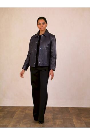 Lakeland Leather Blue Newby Collared Jacket - Image 2 of 8