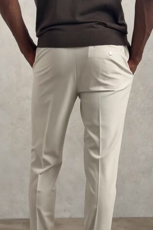 Stretch Slim-Fit Drawstring Trousers in Stone - Image 2 of 7