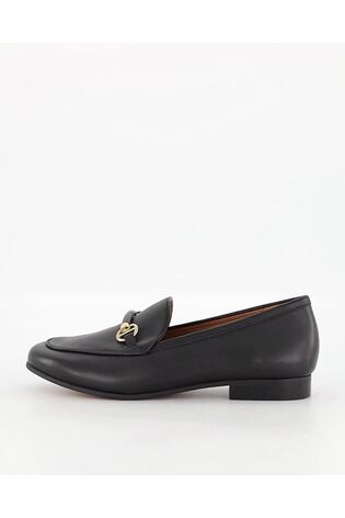 Dune London Black Wide Fit Grandeur Snaffle Slim Sole Loafers