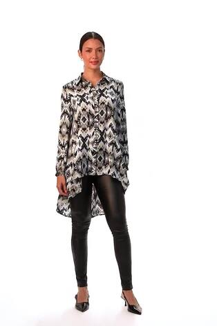 Roman Green Abstract Print Button Shirt - Image 2 of 6