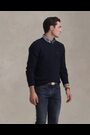 Polo Ralph Lauren Blue Wool Cashmere Cable Knit Crew Neck Jumper - Image 2 of 6