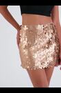 Amy Lynn Gold Goldy Matte Sequin Mini Skirt - Image 2 of 6