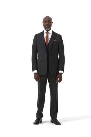 Skopes Curry Navy Blue Check Tailored Fit Suit Jacket - Image 2 of 5