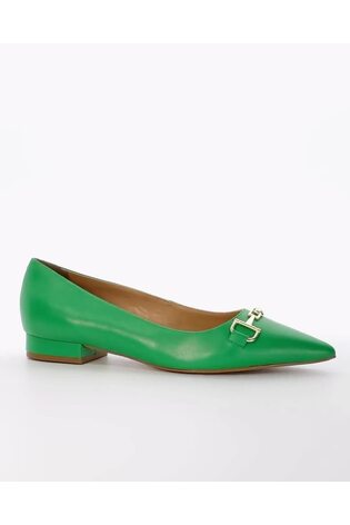 Dune London Green Haydenne DD Snaffle Ballet Pumps - Image 2 of 5
