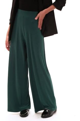 Roman Green Wide Leg Stretch Trousers - Image 2 of 6