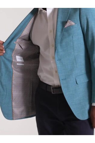 Skopes Aqua Blue Tailored Fit Jamie Semi Plain Blazer Jacket - Image 1 of 1