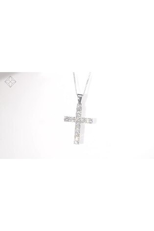 The Diamond Store White 1 Carat Cross Lab Diamond Necklace - Image 2 of 6