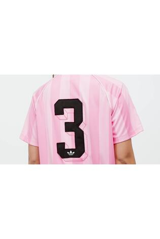 adidas Originals Pink Soccer Summer Football Inspired Stripe T-Shirt - Image 2 of 7 adidas Originals Pink Soccer Summer Football Inspired Stripe T-Shirt - Image 2 of 7