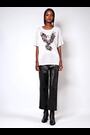 Religion White Oversized Boxy Eagle T-Shirt With Embellished Sleeves - Image 2 of 5