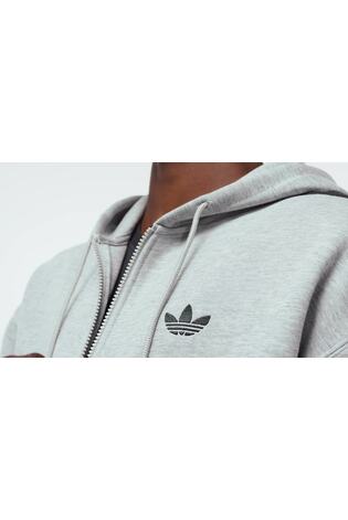 adidas Originals Grey Adicolor Spacer Oversized Hoodie - Image 2 of 6