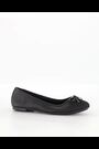 Dune London Black Dark Wide Fit Hallo Charm Trim Leather Ballet Shoes - Image 2 of 6