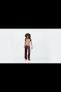 adidas Originals Brown/White Firebird Loose Track Pant Trousers - Image 2 of 7
