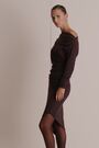 Off-The-Shoulder Ruched Jersey Midi Dress in Brown - Image 2 of 7