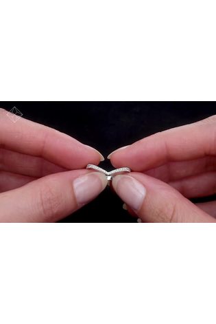 The Diamond Store 9K White Gold Stellato Collection 0.12ct Diamond Wishbone Ring - Image 2 of 5