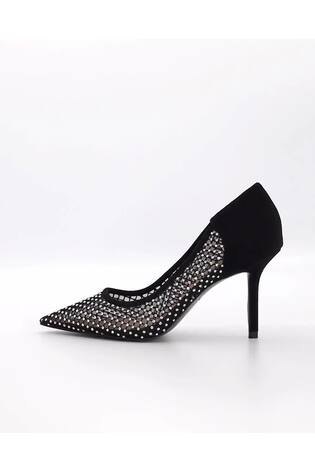 Dune London Black Affect Mesh Diamanté Courts - Image 2 of 7