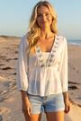 Roman broderad blus med V-ringning - Bild 2 av 5