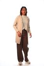 Roman Brown Cable Knit Hooded Cardigan - Image 2 of 6