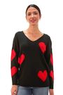 Roman Red V-Neck Heart Detail Knit Jumper - Image 2 of 6