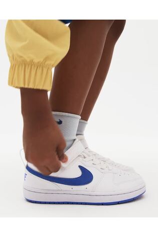 Nike White/Blue Junior Court Borough Low Recraft Trainers - Image 2 of 12