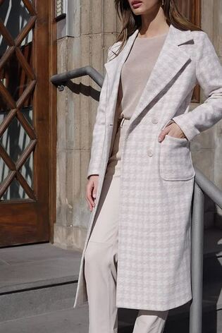 Sosandar Natural Print Longline Coat - Image 2 of 6