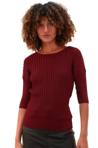 Roman Red Shimmer Ribbed Knitted Jumper - Image 2 of 6