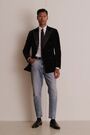 Velvet Double-Breasted Tuxedo Jacket in Black - Image 2 of 8