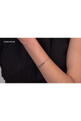 Karen Millen Silver Tone Crystal Baguette Bracelet - Image 2 of 6