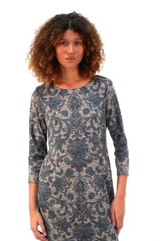 Roman Blue Baroque Pocket Detail Shift Dress - Image 2 of 6