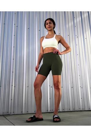 Nike Green Zenvy Gentle Support High Waisted 8 Cycling Shorts - Image 2 of 8