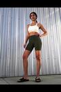 Nike Green Zenvy Gentle Support High Waisted 8 Cycling Shorts - Image 2 of 8