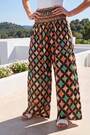 Roman Pink Abstract Palazzo Trousers - Image 2 of 5