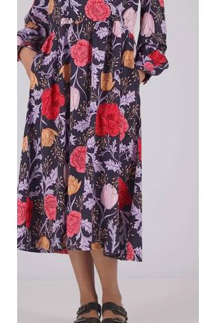 Barbour® Navy Floral Nahla Wrap Dress - Image 2 of 11 Barbour® Navy Floral Nahla Wrap Dress - Image 2 of 11