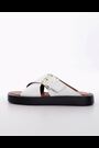 Dune London White Liquorice Buckle Cross Strap Sandals - Image 2 of 6