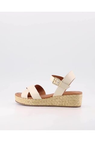 Dune London White Regular Fit Linnie Cross Strap Flatform Sandals