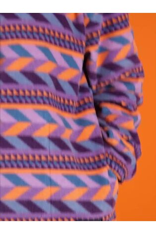 Harper & Lewis Raine Retro vzorec Quarter Zip Fleece - Slika 2 iz 8