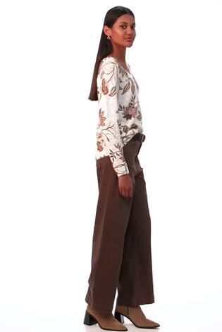 Pleten pulover z V-izrezom in cvetličnim potiskom Roman - Slika 2 iz 6