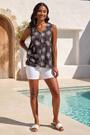 Roman Black Palm Tree V-Neck Vest Top - Image 2 of 5